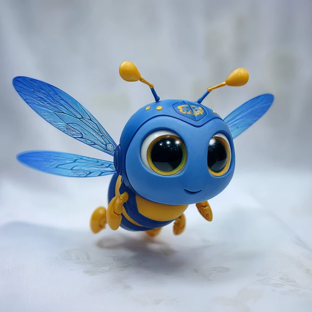 Pixar Style 3D Blue Bumblebee Illustration