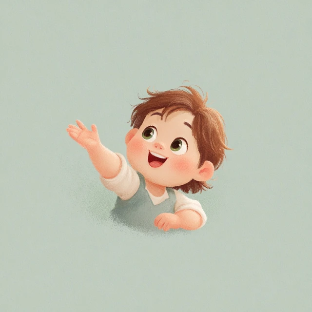 Cute Baby Illustration Joyful Expression and Smile