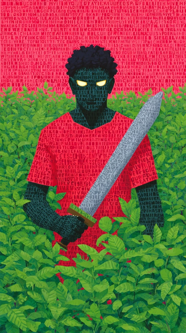 African Warrior Glowing Skin in James Jean Style