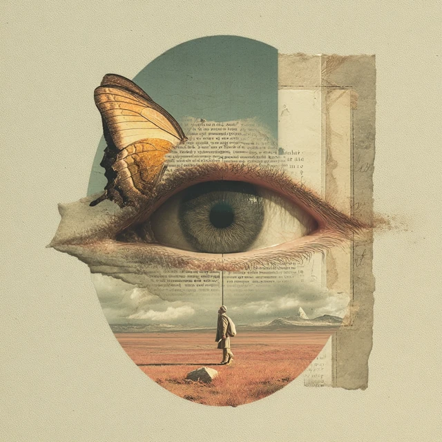 Surreal Eye Butterfly Dreamlike Isolation Art