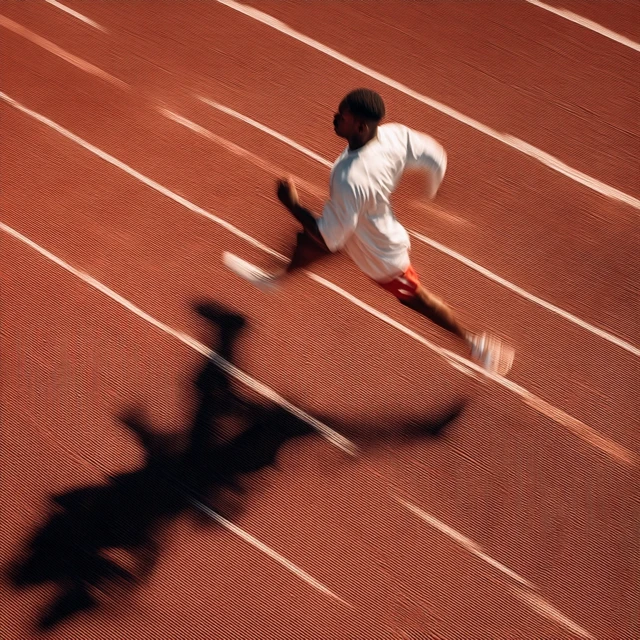 Runner on Track: Motion Blur, Cinematic Composition