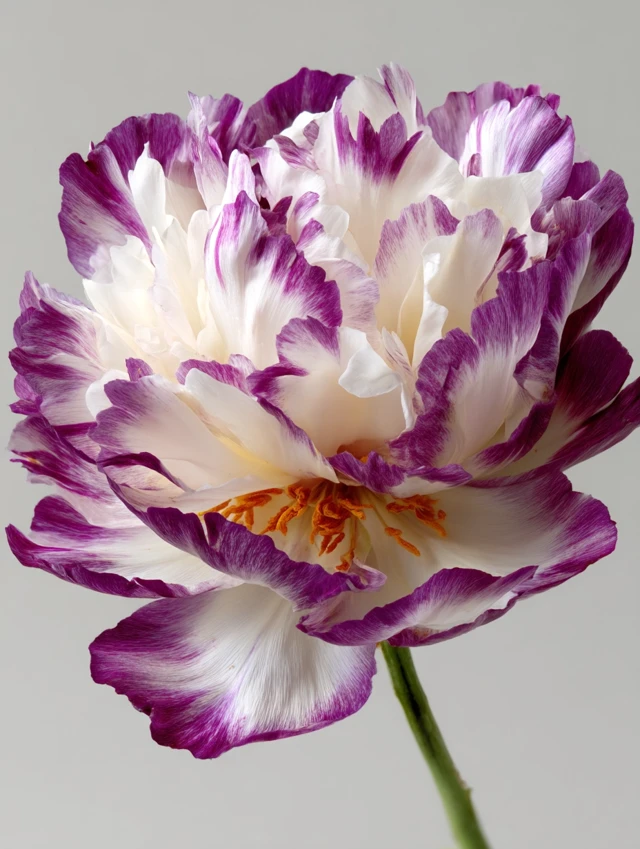 Purple and White Peony Flower Photography