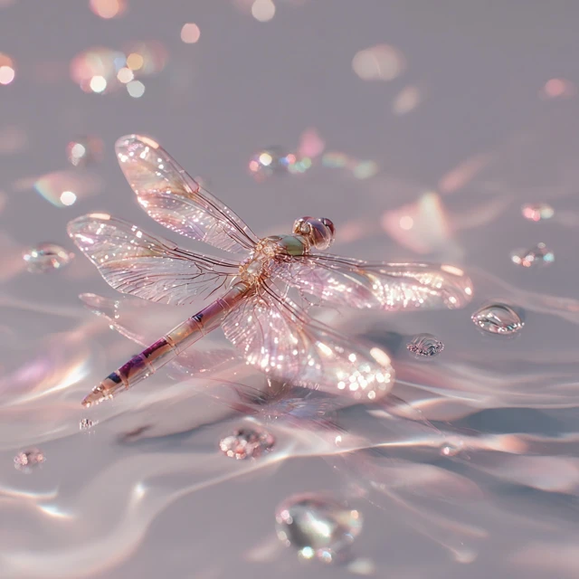 Dreamy Dragonfly on Water Y2K Aesthetic