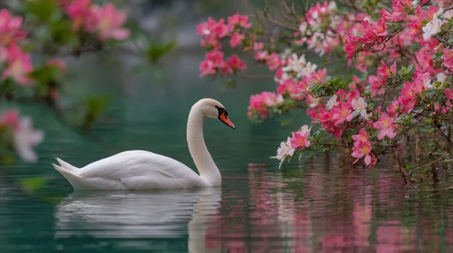 Swan in Lake Spring Nature Photography