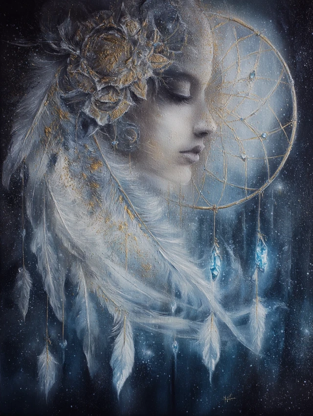 Dreamcatcher Angel Art Celestial Painting