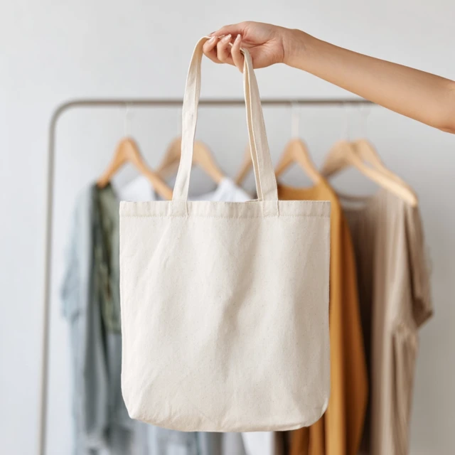 Blank White Tote Bag Mockup Fashion Store