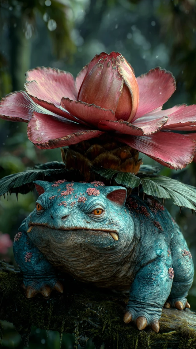 Realistic Venusaur in Jungle Pokemon Art