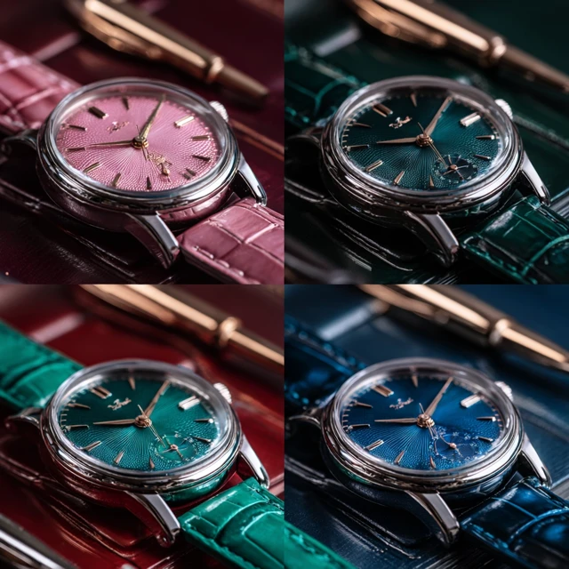 Elegant Mechanical Wristwatch with Colored Dials