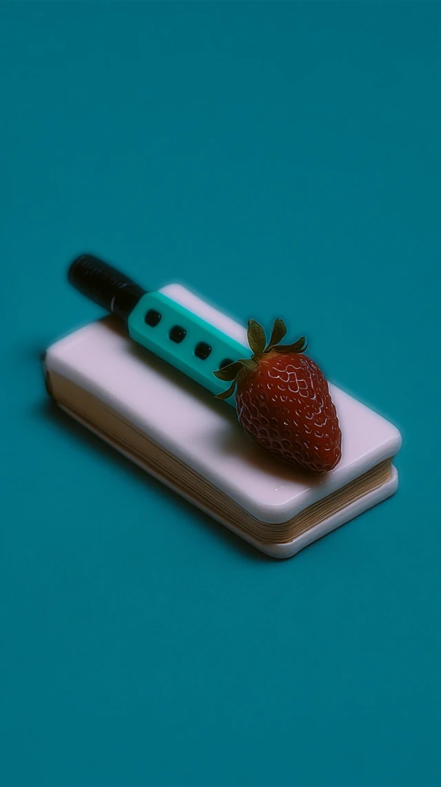 Notebook with Strawberry Sticker
