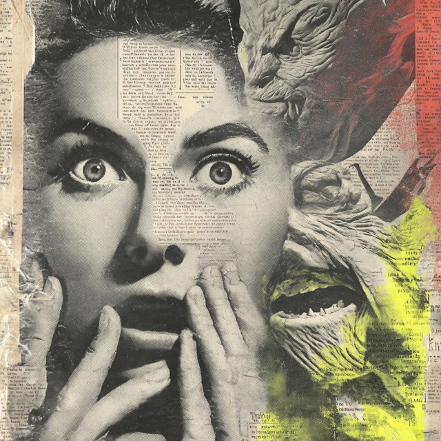 1950s SciFi Horror Movie Poster Collage Art