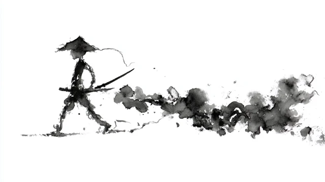 Ink Wash Samurai Stride