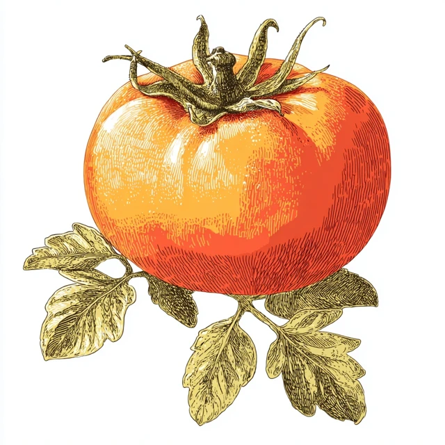 Vintage Mediterranean Tomato Illustration