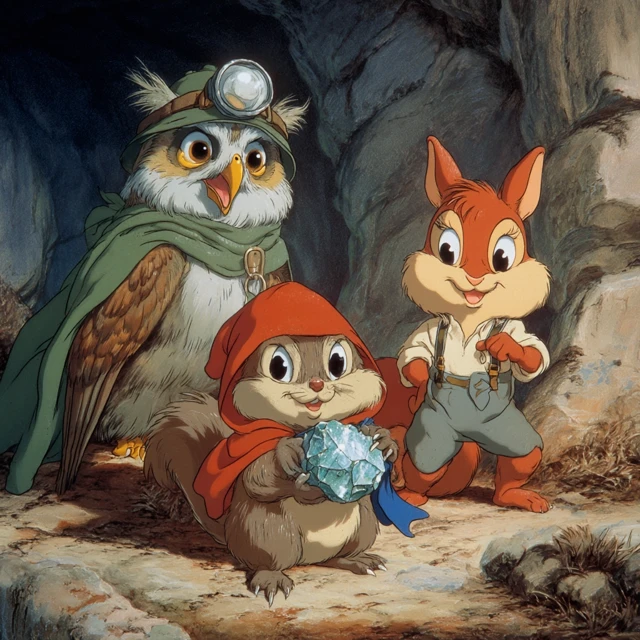 Don Bluth Animated Animals Owl Squirrel Echidna