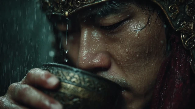 Tang Dynasty General in the Rain Cinematic Portrait