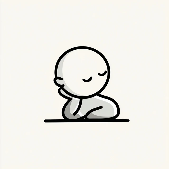 Sleeping Baby Simple Line Drawing Logo
