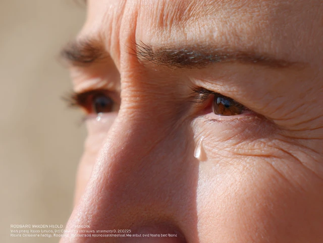 Grandmothers Face Strong Emotion Close Up