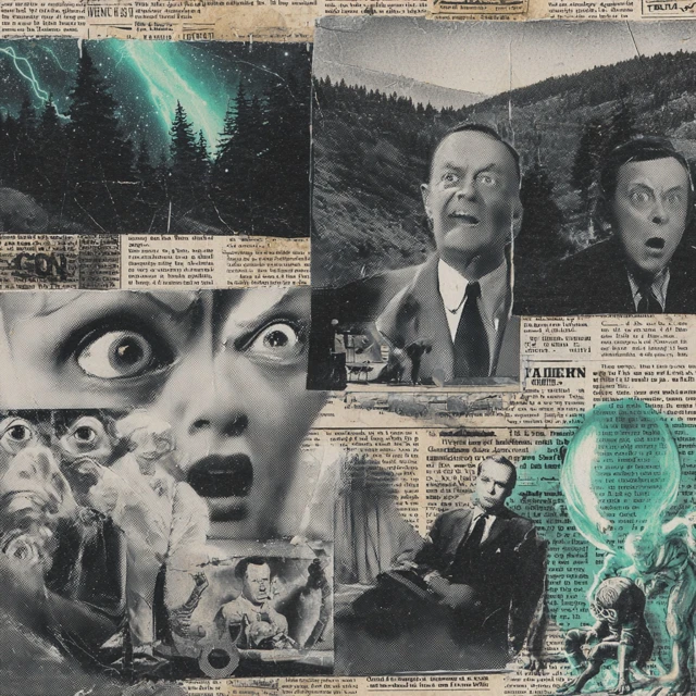 1950s SciFi Horror Movie Poster Collage Art
