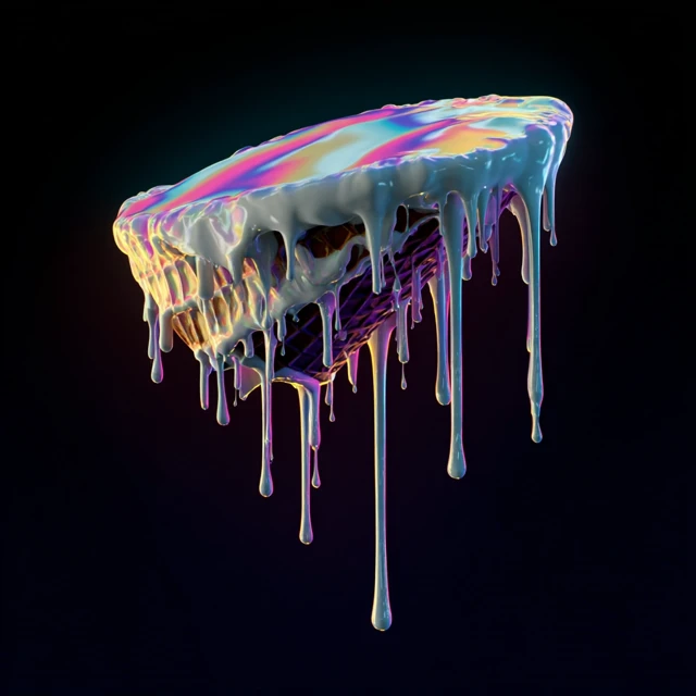 Neon Ice Cream Dripping Lips Graphic