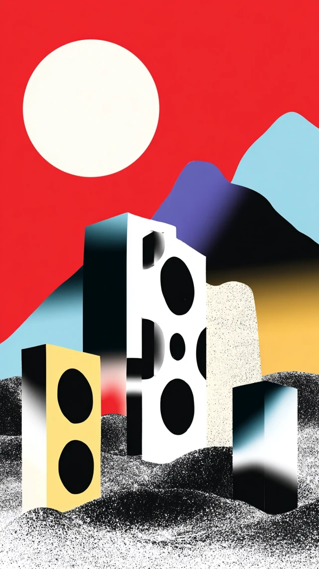 Abstract Volcanic Landscape Electronic Music Poster