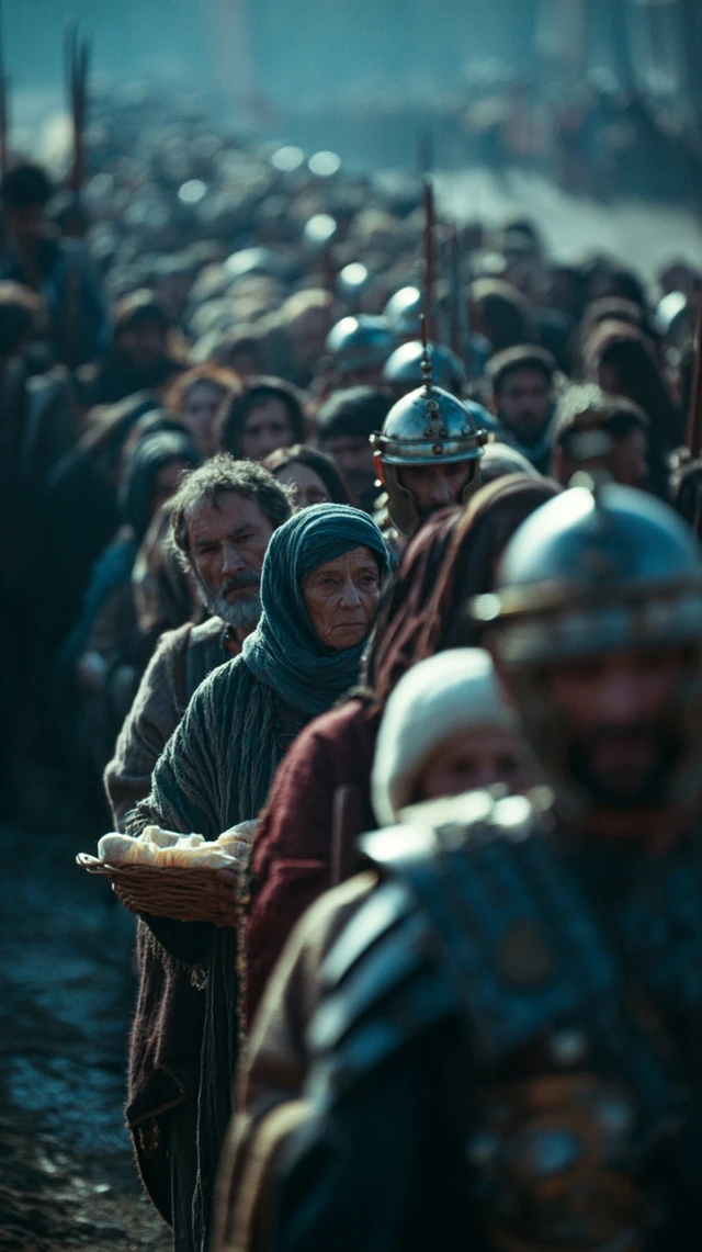 Gothic Refugees Receiving Aid Under Roman Supervision