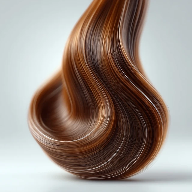 3D Hair Strand Icon Glossy Brown Professional Design