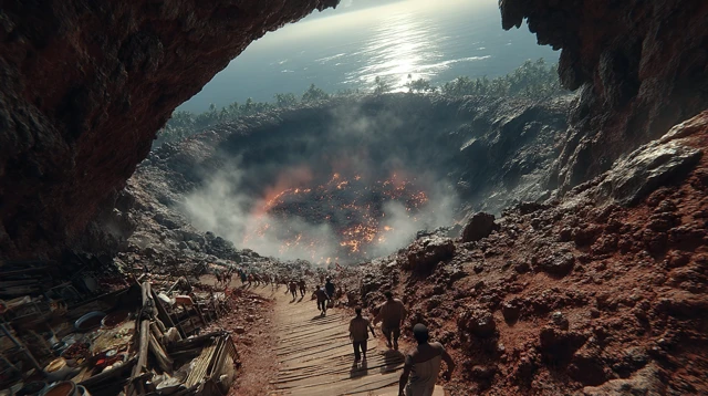 Volcanic Crater Ultra Realistic Scene