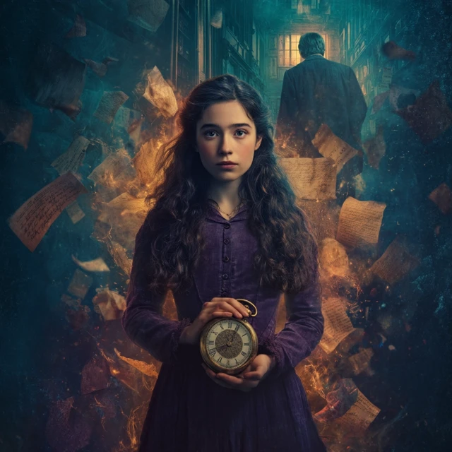 Dreamlike Portrait of a Woman with Pocket Watch