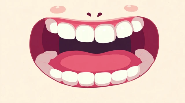 Cartoon Mouth Illustration for Teeth Brushing Game