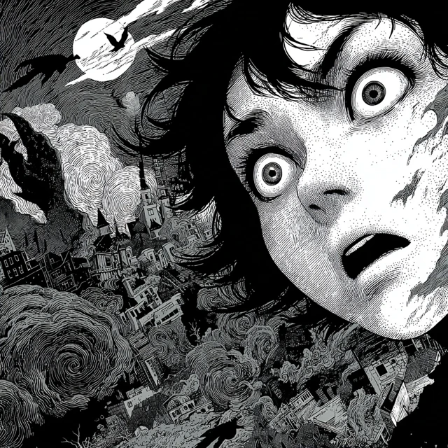 Junji Ito Anime Girl Horror Art