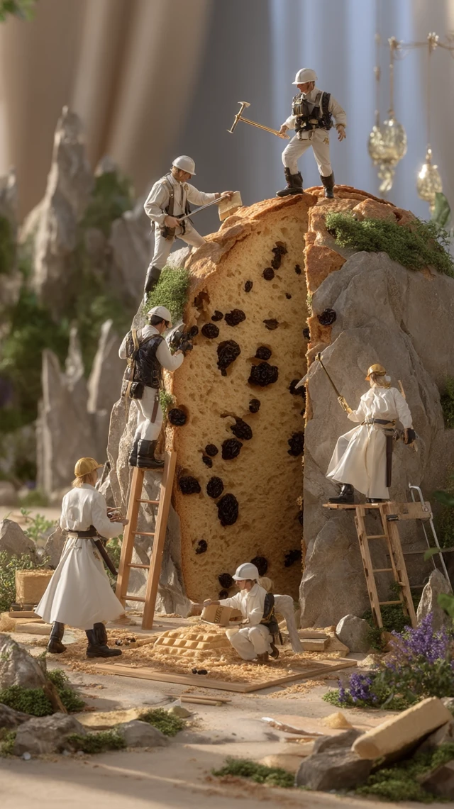 Giant Panettone Construction Macro Photography