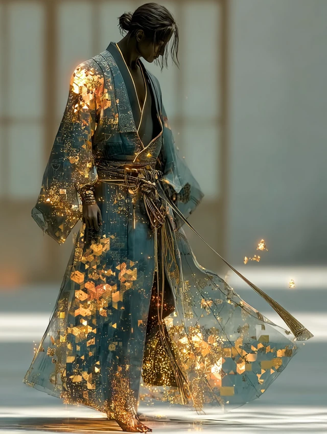 Cyberpunk Kimono Mentor AI Art