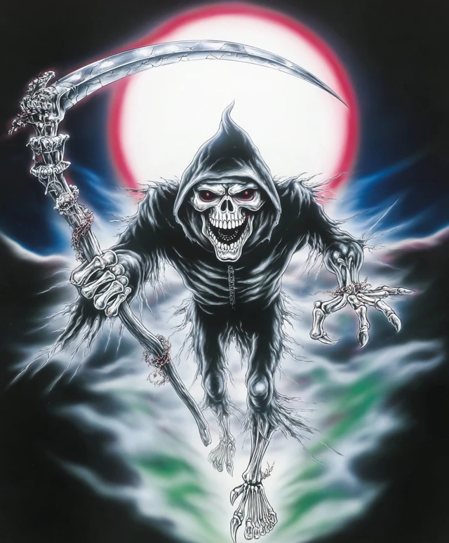 Grim Reaper Airbrush Art Illustration