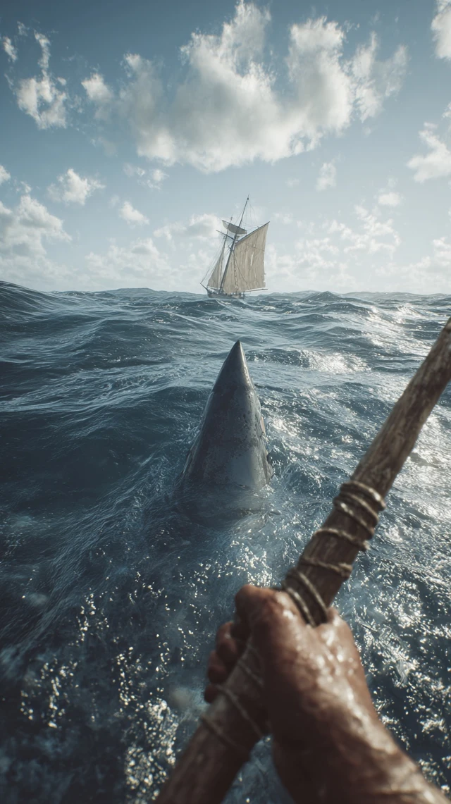 Shark Attack Survival POV Realistic Scene
