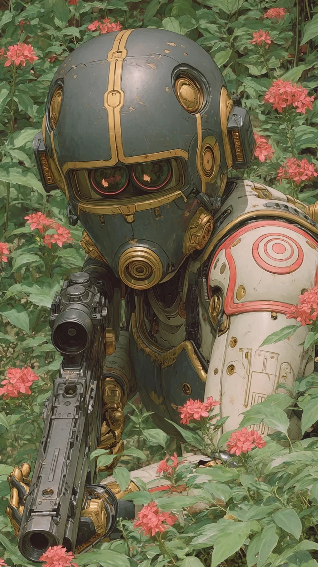 Sci-Fi Warrior in Military Style Outfit