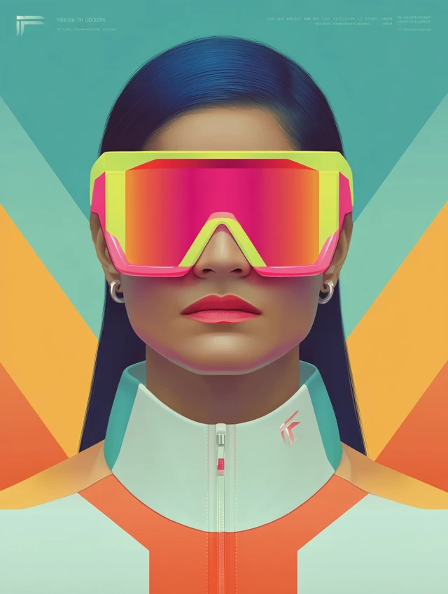Modern Portrait Neon Sunglasses Fashion Forward