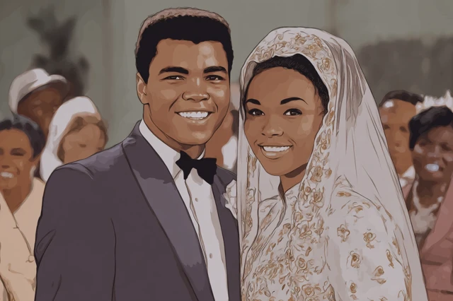 Muhammad Ali and Belinda Boyd Wedding Illustration