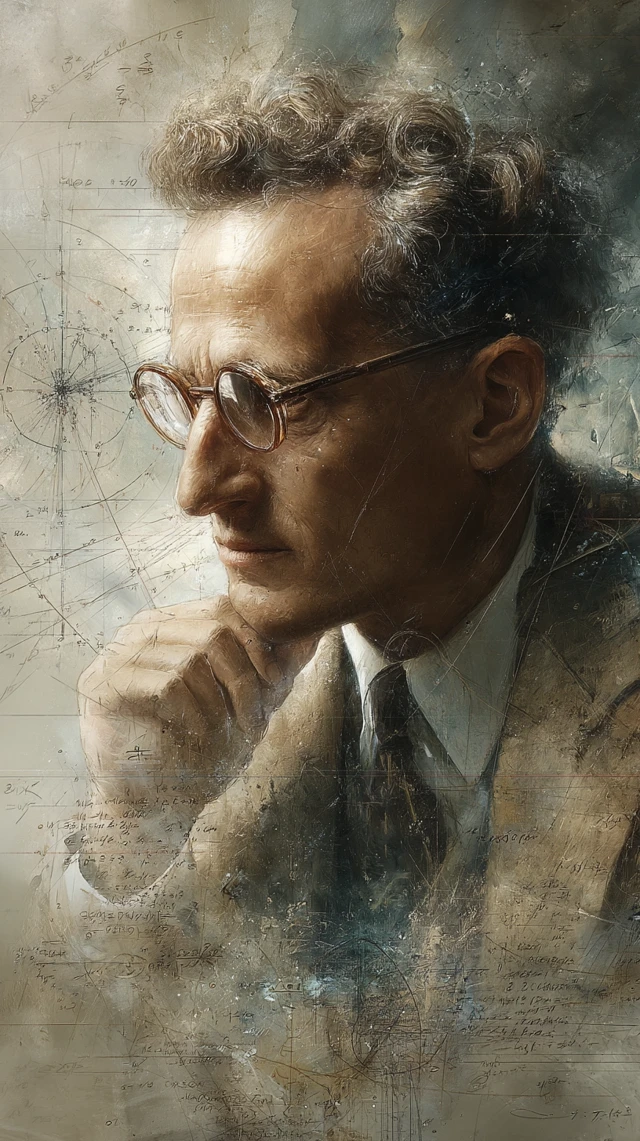 Erwin Schrodinger Portrait Physics Icon
