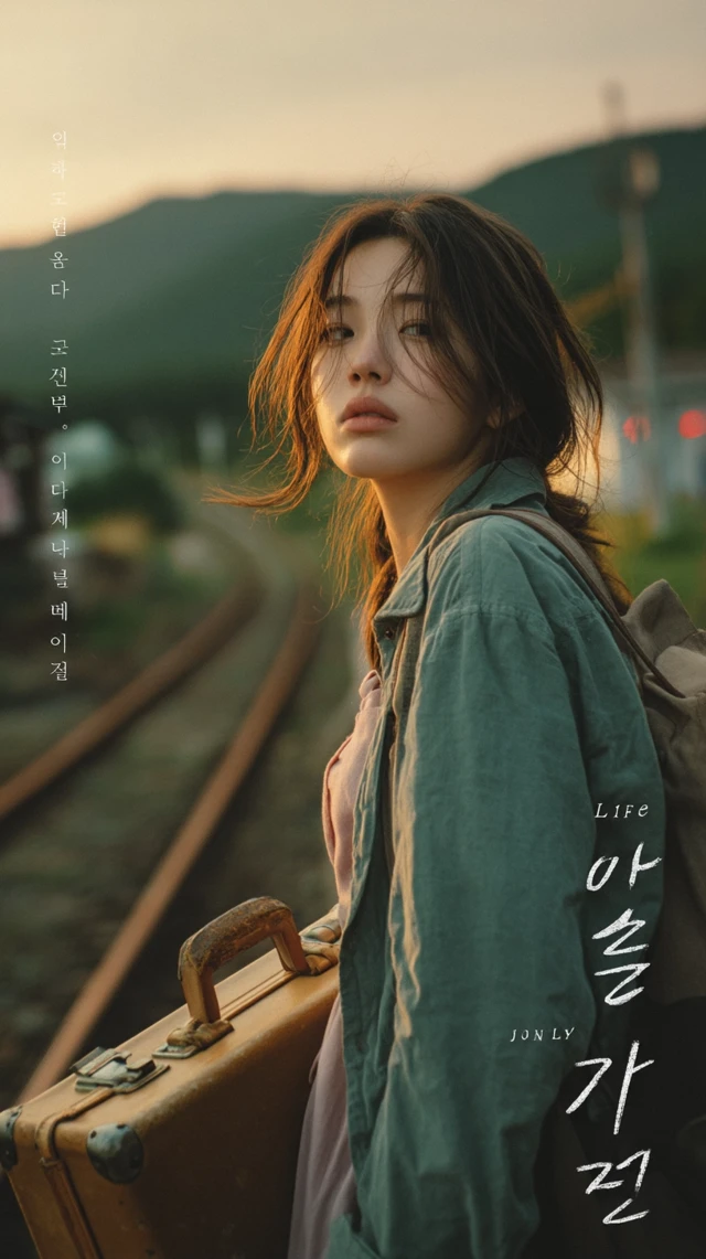 Korean Drama Scene Young Woman at Train Station