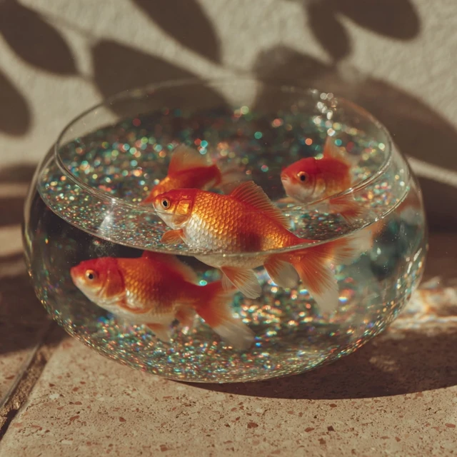 Goldfish in Bowl Sunlight Film Photography