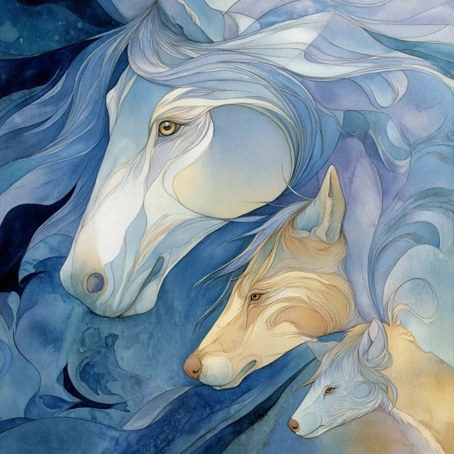 Mother Child and Wolf Illustration by Jody Bergsma