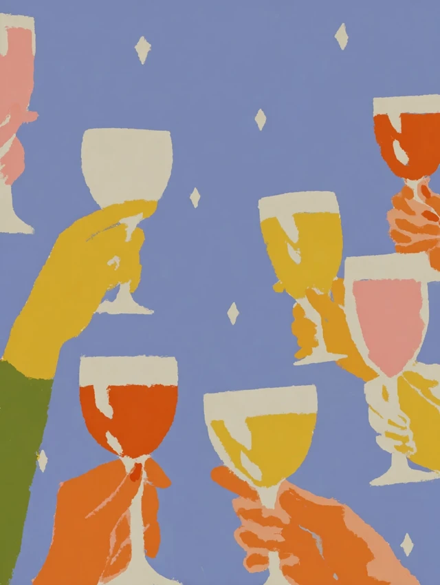 Wine Toast Celebration Illustration Party Time