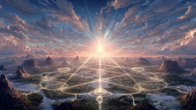 Panoramic Nigerian Landscape and Luminous Sky Art