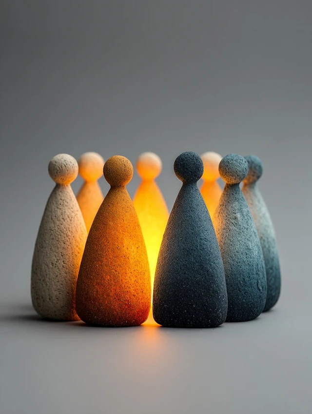 Ceramic Figures Glowing Circle Concept Art