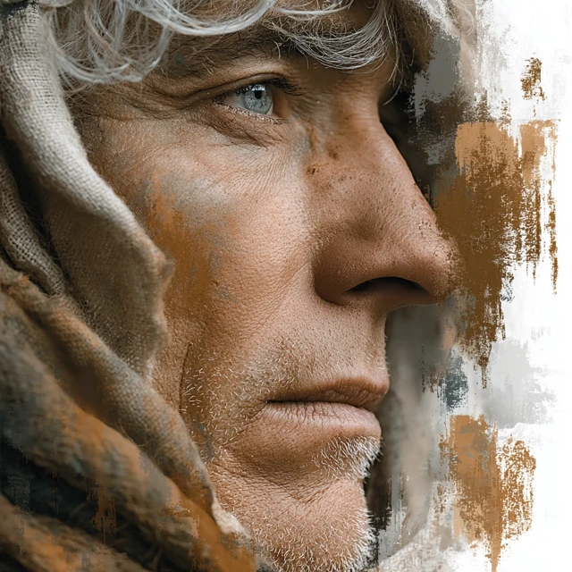 Elderly Man Portrait: Suffering and Artistic Expression