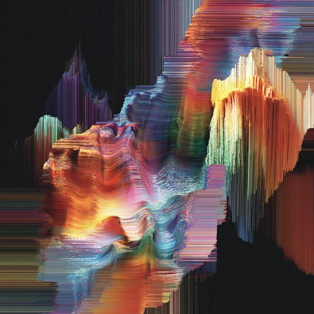 Digital Glitch Art Prismatic Static Patterns