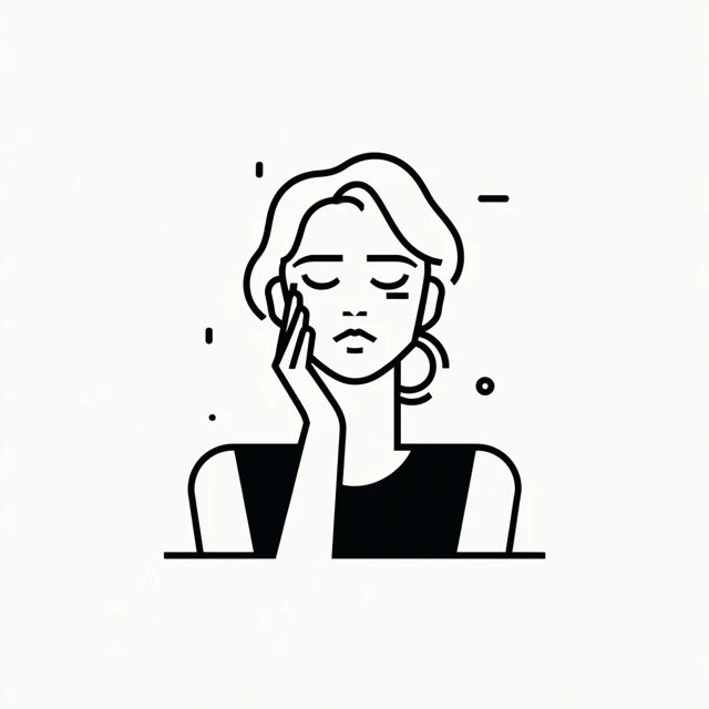 Simple Icon Woman Touching Cheek Face Angle