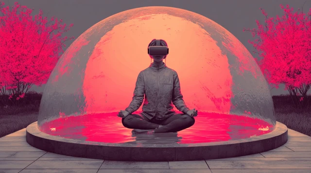 Futuristic Meditation VR Scene Cherry Blossoms