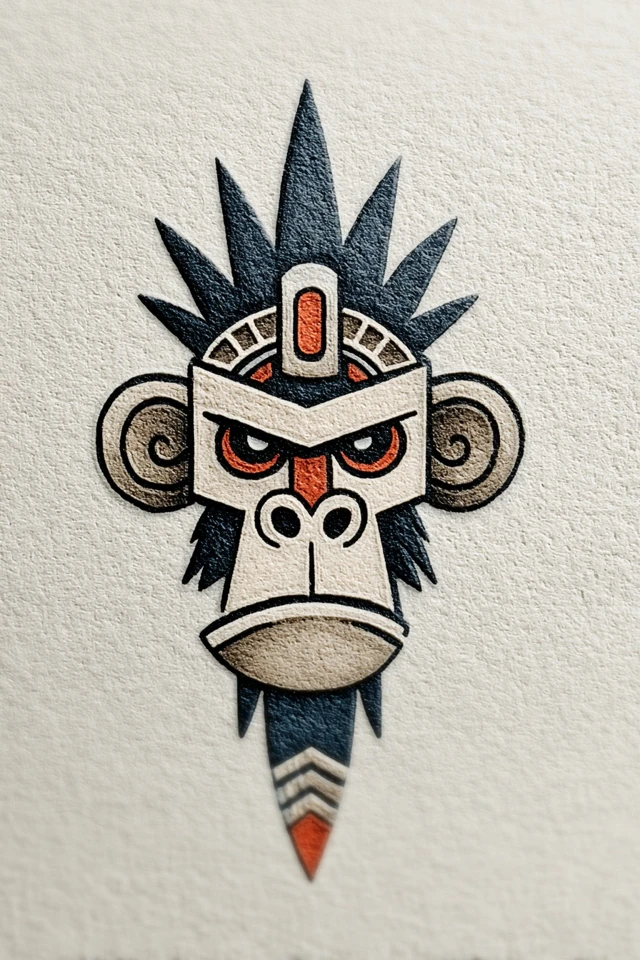Embroidery Desert Monkey Dude Art Design