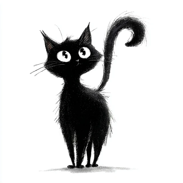Black Cat Watercolor Art Illustration HD