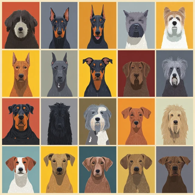 Dog Breed Portraits Illustration Collection